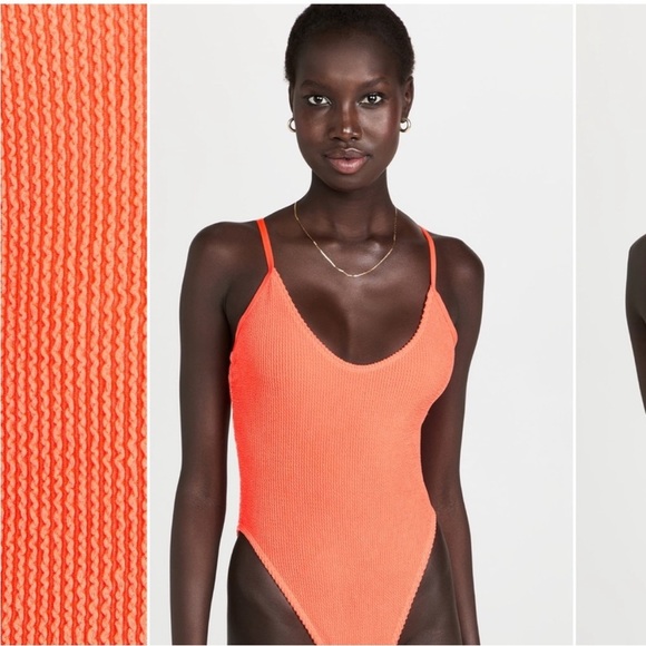Good American Always Fits One-piece Swimsuit 1/2 Orange Neon - Picture 1 of 3